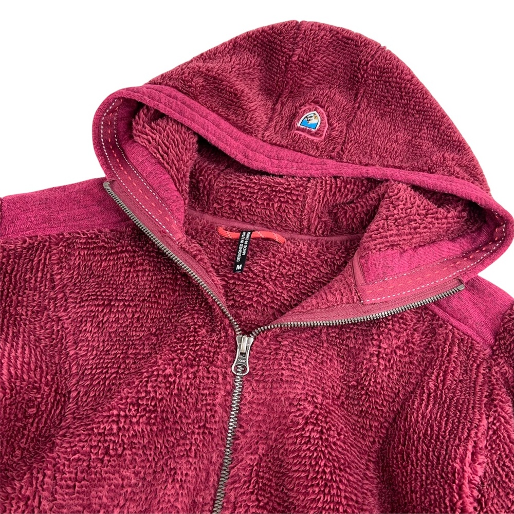 Kuhl Pink Hooded Fleece Textured Full Zip Jacket - Picture 2 of 6